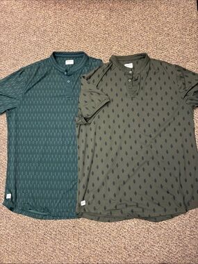 Lot of 2 Mantra Men's Short-Sleeve Polo — Green & Olive
